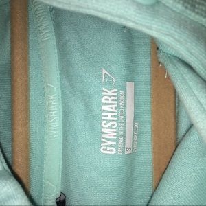 Gymshark Tops - Gymshark pale turquoise cropped crest hoodie small Gymshark Tops - Gymshark pale turquoise cropped crest hoodie small
